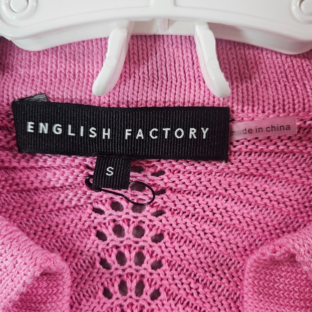NWOT English Factory Shirt Top Women Small Knit Scallop Hem Pink - Pls Read - Picture 6 of 13